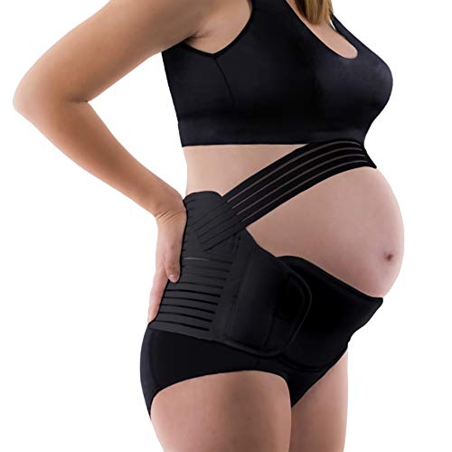 Busy Bug, cintura di supporto per gravidanza, fascia per la gravidanza, traspirante, per schiena, bacino, post maternità Nero XX-Large