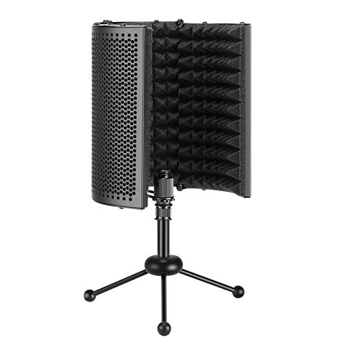 Neewer Compatto Schermo Fonoassorbente d’Isolamento Pieghevole NW-13 con Mini Treppiedi, Schiuma Assorbente Acustico per Microfono da Studio, per Registrazioni Sonore, Podcast & Trasmissioni ecc.