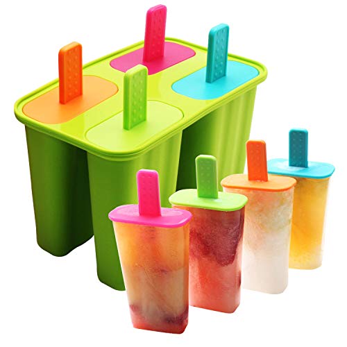 DeHub Stampi ghiaccioli，Stampo Ice Lolly Stampo Ghiaccio in Silicone per Uso Alimentare Certificato FDA, Stampi per Popsicle BPA gratuiti con Stick e gocciolatoi (Verde, 1 piezas)