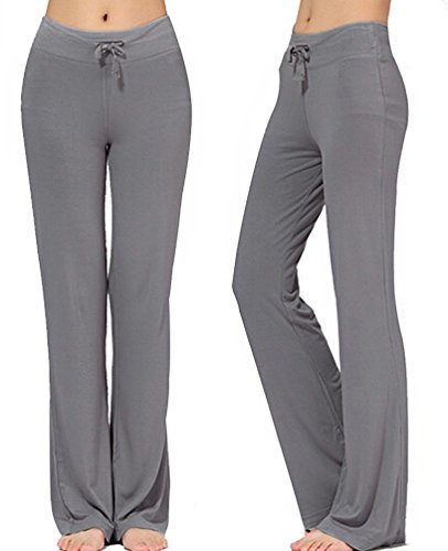 NB - Pantaloni della tuta da donna, con coulisse, per yoga, corsa, jogging Grigio M