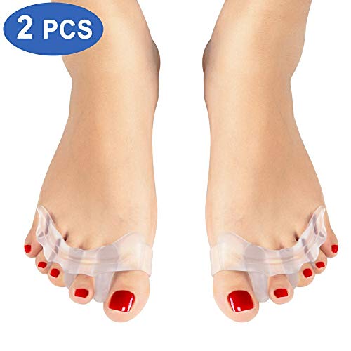 Haofy separatore dita piede, alluce valgo correttore per giorno e notte, protezione per dita a martello per uomini e donne, silicone bunion corrector per calze e scarpe aiuta ad alleviare il dolore