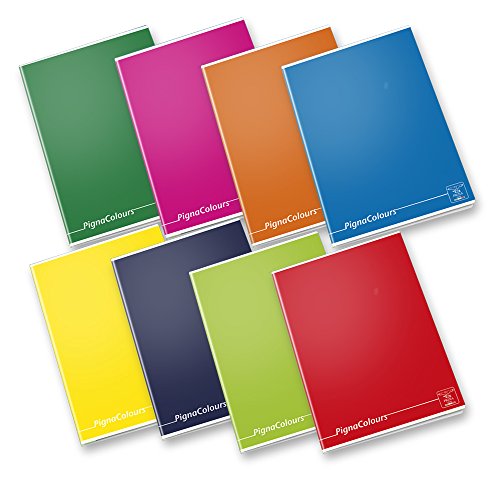 Pigna Colours 02136420A, Quaderno formato A4, Rigatura 0A, righe per 1° e 2° elementare, Carta 80g/mq, Pacco da 10 Pezzi
