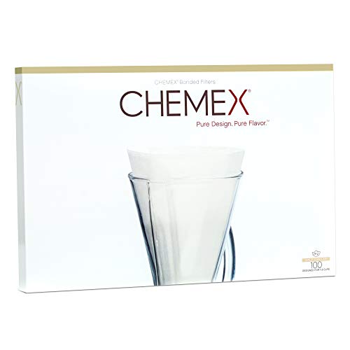 Chemex CHEMFCS-100 Set di filtri in carta per Chemex 3 Tazze, 100 pezzi