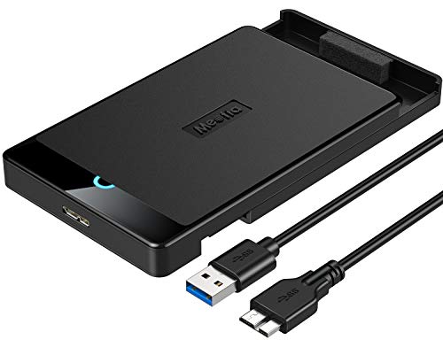 Case Esterno per Disco Rigido 2.5 Pollici, Meofia USB 3.0 con UASP Case Hard Disk Esterno per 7mm e 9,5 mm, SATA I II III, HDD, SSD con cavo USB 3.0