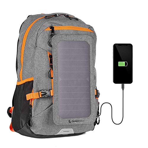 SunnyBAG Explorer+ Zaino con Pannello Solare Integrato da 6 Watt | Impermeabile e Resistente | con Porta USB per ricaricare Laptop, cellulari, Fotocamere, Tablet, powerbank e Altri dispositivi USB