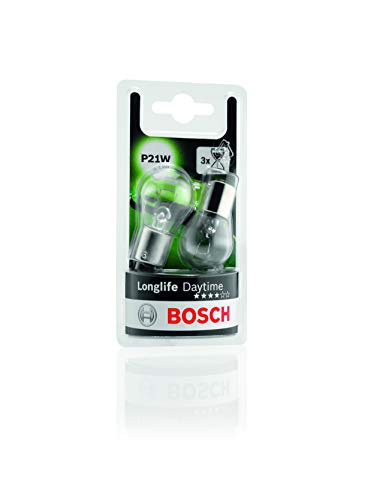 Bosch 1987301050 - Lampadina per auto P21W Longlife, per luci d'arresto, indicatori di direzione, luci di posizione posteriori e luci della targa