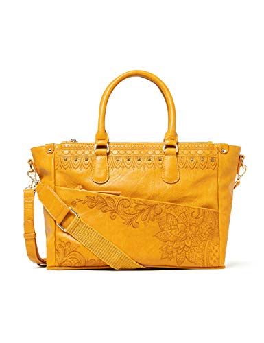 Desigual ACCESSORIES PU HAND BAG, Borsa a mano. Donna, giallo, U