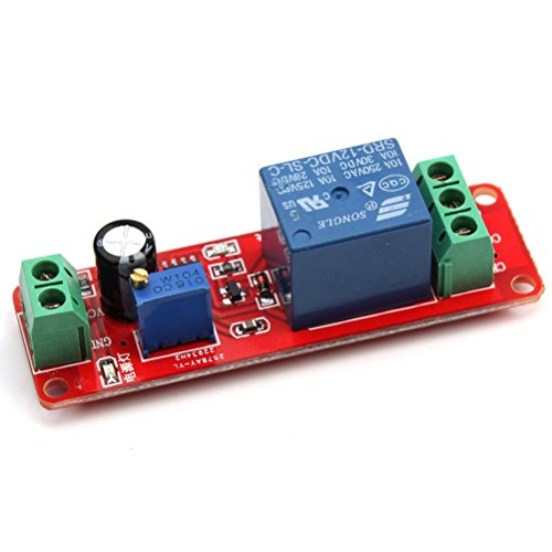 Ultnice, modulo temporizzatore con timer 12 V CC, con relè, basato su chip NE555, con interruttore di attivazione e ritardo regolabile da 0 a 10 secondi.