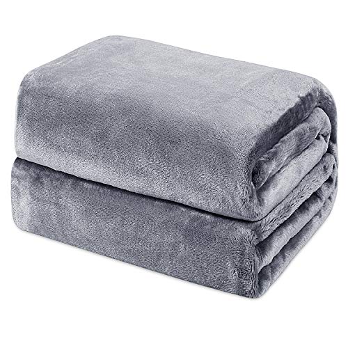 Möge Coperta Plaid in Flanella di Pile soffice Morbidissima Calda per Divano e Letto Copriletto in Microfibra, Misura da Divano o Letto Singolo 150x200 cm, Grigio Scuro