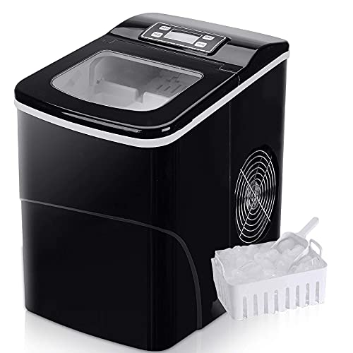 Macchina Ice Maker FOOING Ice Maker Ice Maker Ice Cube Maker Counter Top pronto in 6 Mins 2L Ice Machine con Ice Scoop e cestino Display LED Ice Maker per la cucina del bar di casa