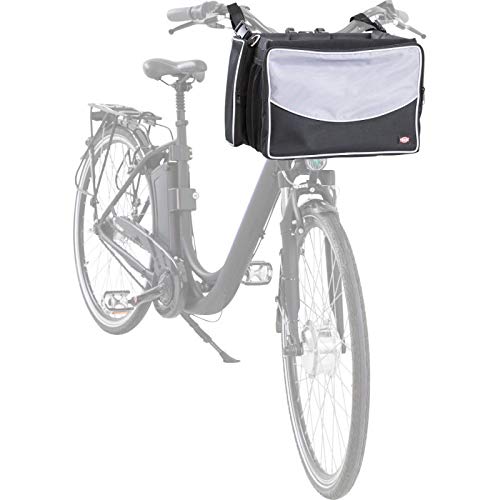 TRIXIE - Scatola anteriore per bicicletta, 41 x 26 x 26 cm, colore: Nero/Grigio, 2,82 kg