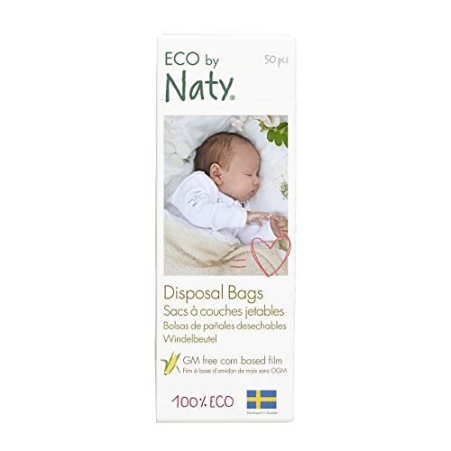 Eco by Naty, Eco Sacchetti per Rifiuti monouso, 50 pezzi, 100% compostabile.