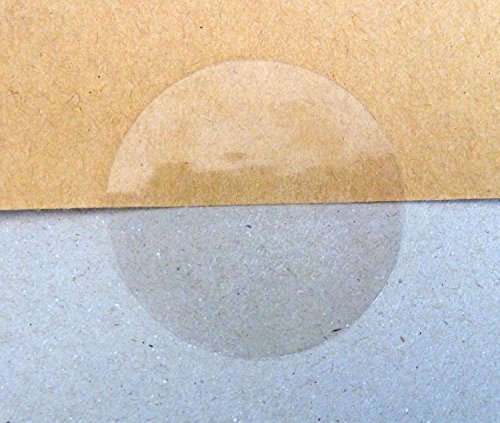 Minilabel - Etichette autoadesive trasparenti lucide, rotonde, con adesivo permanente, 25 mm di diametro, 102 pezzi
