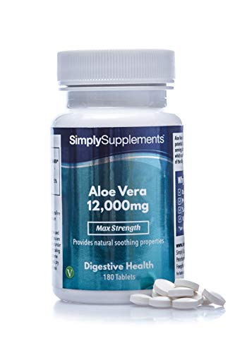 Aloe Vera 12.000 mg - 180 compresse - Adatto ai vegani - 3 mesi di trattamento - SimplySupplements