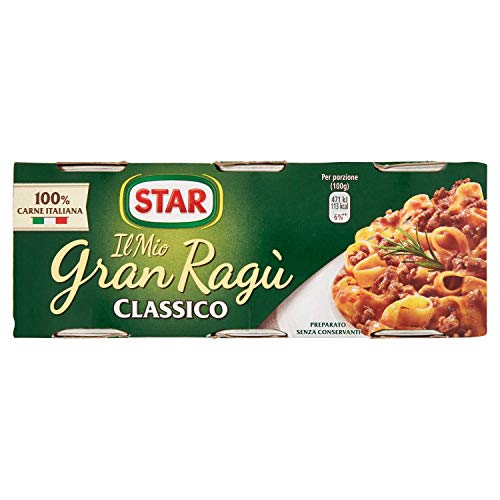 Star Gran Ragù, Classico, Preparato Secondo - 3 Lattine da 100 g, Totale: 300 g