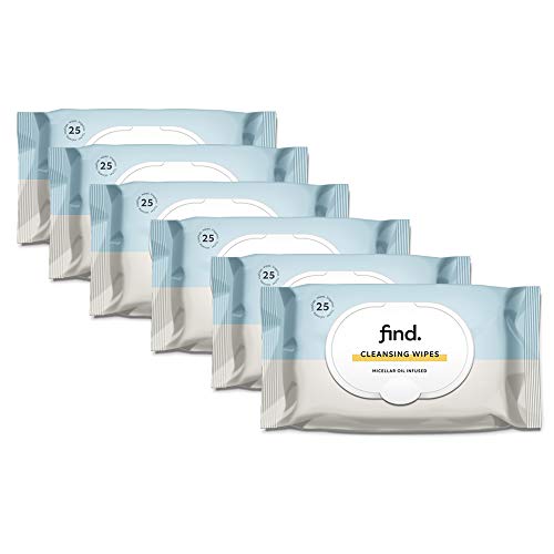 FIND - Salviette detergenti infuse con Olio Micellare- 6x25 salviette (150 salviette)