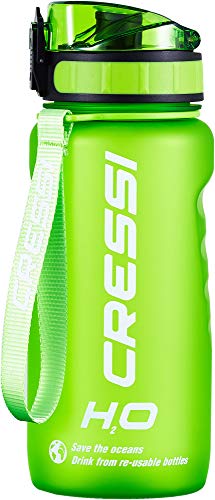 Cressi Water Bottle H20 Frosted, Borraccia Sportiva Unisex, Verde, 600 ml