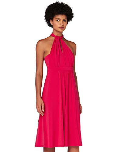 Marchio Amazon - TRUTH & FABLE Vestito Midi Halter Donna, Rosa (fucsia)., 44, Label: M