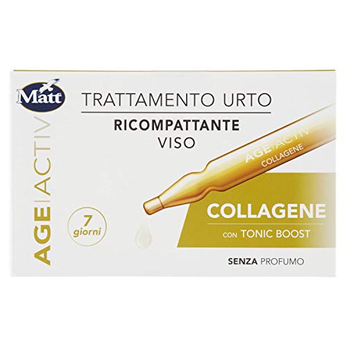 Matt - Age ActivFiale Viso Trattamento Urto Ricompattante - Collagene Vegetale con Tonic Boost - Applicazione di 7 Giorni