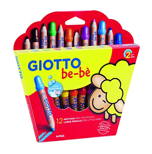 Giotto- Fila Astuccio 12 Matitoni Bebe' Diametro Mina 7Mm Temperamatite Compreso 598, Multicolore, 8000825002656