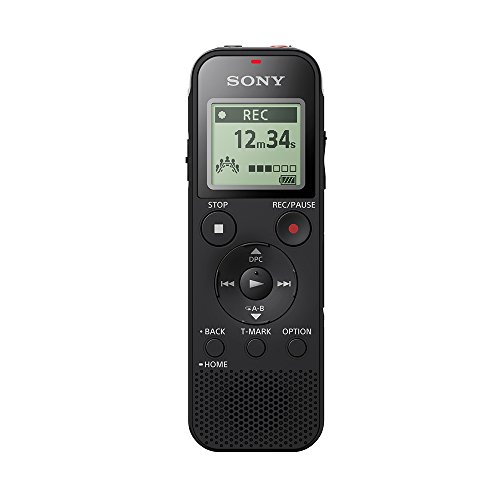 Sony ICD-PX470 Registratore Digitale Stereo, Riduzione Rumori Sottofondo, Altoparlante Integrato, Jack Cuffie e Microfono, Memoria 4 GB + Slot microSD, USB Integrato, Batteria fino a 55 Ore, Nero
