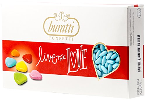 Buratti Confetti al Cioccolato, Coriandoli Azzurri - 1000 g