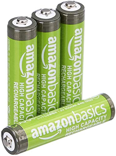 Amazon Basics - Batterie AAA ricaricabili, ad alta capacità, pre-caricate, confezione da 4 (l’aspetto potrebbe variare dall’immagine)