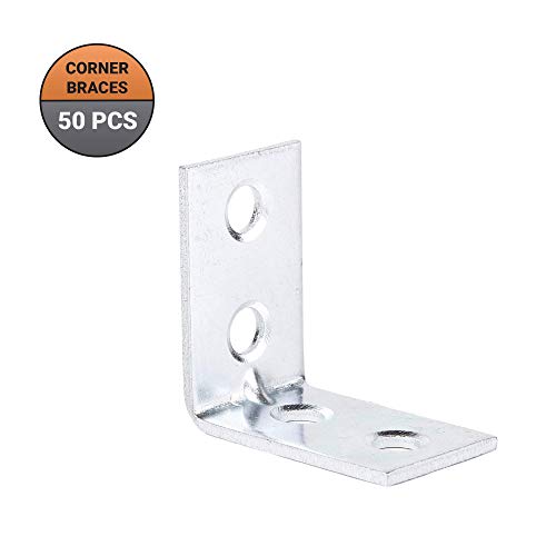 Confezione da 50 pezzi 25 x 25 mm Hardware Bright ZC zincato giunto angolare 90 gradi staffe staffe piastre