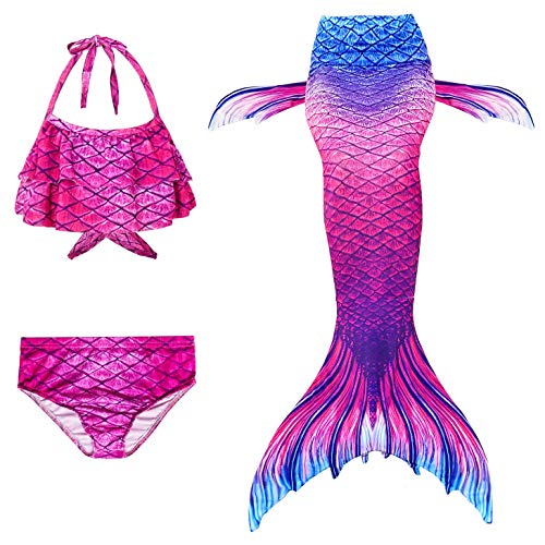 Le SSara Girls Colorful Swimwear Pattern Swimwear Bikini Set Costume da Bagno per Cosplay Party (130, GB07)