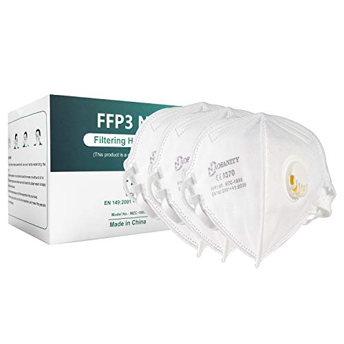 FFP3 maschera di protezione della salute maschera protettiva, maschera di protezione respiratoria a 5 strati, maschera per adulti protezione viso bocca-naso con tessuto di alta qualità 10pc A01