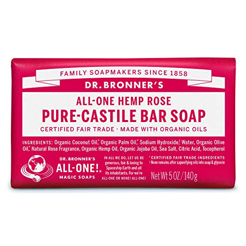 Dr. Bronner's Rose Bar Sapone a base di ingredienti biologici 140 g