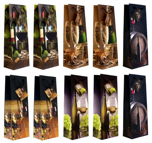 Taunus 99-3005 - 10 buste per bottiglie con motivi vinicoli