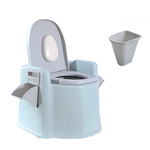 WC mobile Toilette Portatile Con Cestino Lavabile E Porta Carta Igienica, Con Piattaforma Portacellulare/Porta Carta Igienica, 200 Kg (Color : 1 hollow barrel)