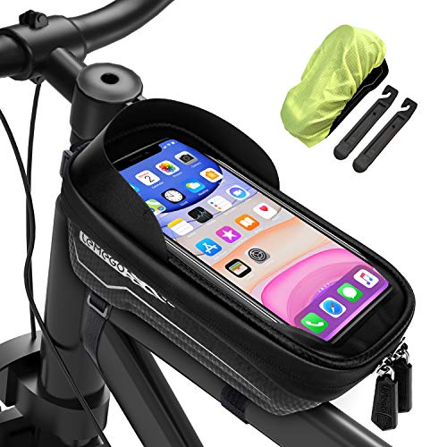 LEMEGO Bici Borse Bicicletta Telaio Anteriore Borsa Impermeabile Manubrio Ciclismo Top Tubo Pannier Touch Screen Visiera Solare Portacellulare Grande capacità Adatto per telefoni sotto 6.5 Pollici