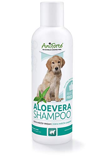 AniForte Aloe Vera Puppy Shampoo delicato 200ml, shampoo per cani, senza profumo, shampoo specifico per cuccioli, cani giovani e cani sensibili, fornisce un mantello lucido e facile da pettinare