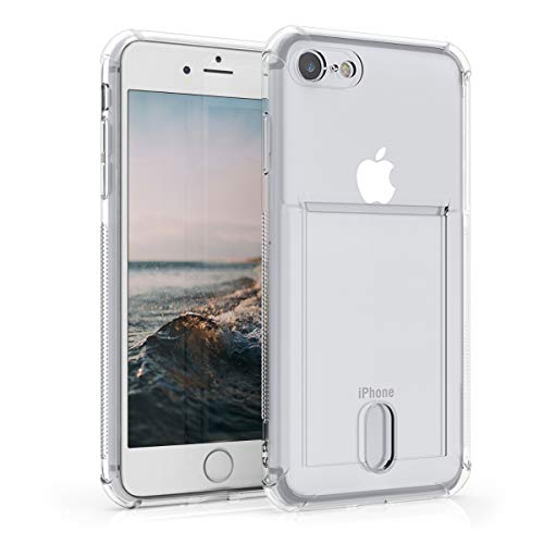 kwmobile Cover Compatibile con Apple iPhone 7/8 / SE (2020) - Crystal Case in Silicone TPU - Custodia con Slot per Carte - Trasparente