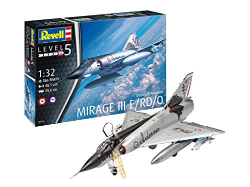 Revell- Modellino da Costruire Dassault Mirage III E in Scala 1:32, Livello 5, Multicolore, RV03919