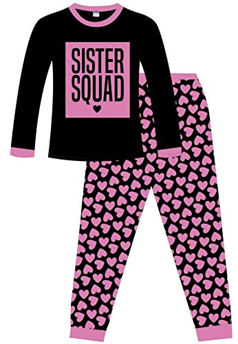 The PyjamaFactory Cool Sister Squad Heart Long Girls Cotone Pigiama Rosa 5-6 Anni