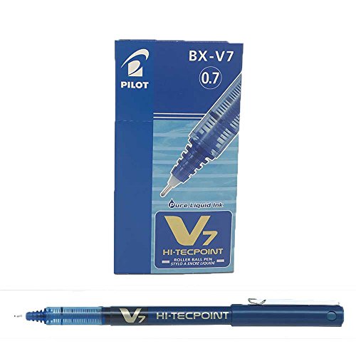 Pilot V7 Hi-Tecpoint Penna ad inchiostro liquido, confezione da 12, colore: Blu