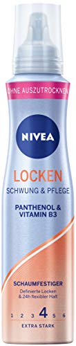 Nivea - Schiuma per ricci, extra forte (150 ml), con pantenolo e vitamina B3, schiuma per capelli per ricci vivaci con tenuta 24 ore