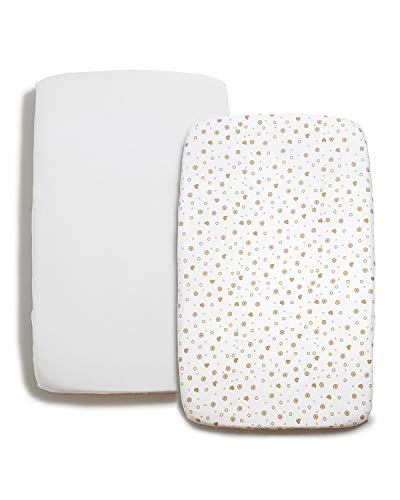 Niimo Set Lenzuola Lettino Neonato 70x140 Coprimaterasso 100% Soffice Cotone per culle con sbarre e letto singolo bambino con misure 70 x 140 cm (Bianco+ Bianco Cuori Tortora)