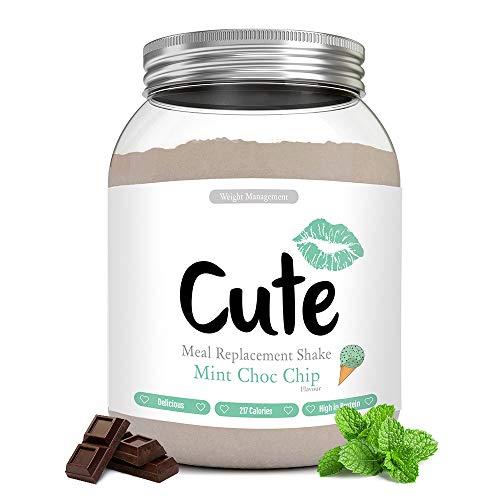 Cute Nutrition Shake Menta e Cioccolato Sostitutivi del Pasto per la Perdita e Controllo di Peso Bevanda Dietetica per Donne Barattolo da 500g