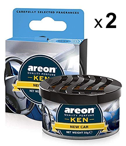 Areon Ken Deodorante Auto Nuova New Car Ambiente Profumatore Contenitore Scatola Originale Profumo Interni Casa 3D ( Set x 2 )