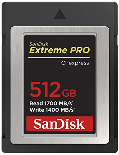 SanDisk Scheda Extreme PRO CFexpress Tipo B, 512 GB, fino a 1.700 MB/sec, per filmati RAW 4K
