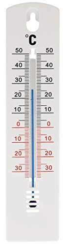 Lantelme Interno Esterno Giardino Termometro da Giardino 20 cm plastica Bianca Temperatura Analogico -35 a +50 °C Parete della casa 3188