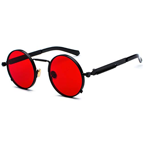 Kennifer Retro Occhiali da Sole Rotondi Metallo Unisex Eyewear Circle Specchio Occhiali UV400 per Uomini e Donne