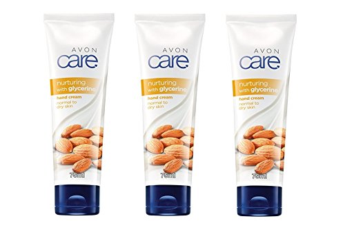 Avon Care, Crema nutriente per le mani alla glicerina, 75 ml, 3 flaconi