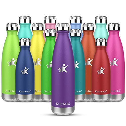 KollyKolla Bottiglia Acqua, Borraccia Termica in Acciaio Inox 350ml, Bottiglia Bambini Isolamento Sottovuoto a Doppia Parete, Bottiglia Sports Senza BPA per Escursionismo, Yoga, Bicicletta, Scuola