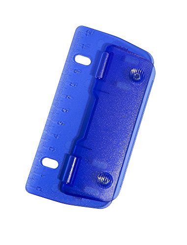 Genie PP-2, perforatrice da 2 fori (per raccoglitori, punzonatori in metallo, con integrato righello di 12 cm) colore blu