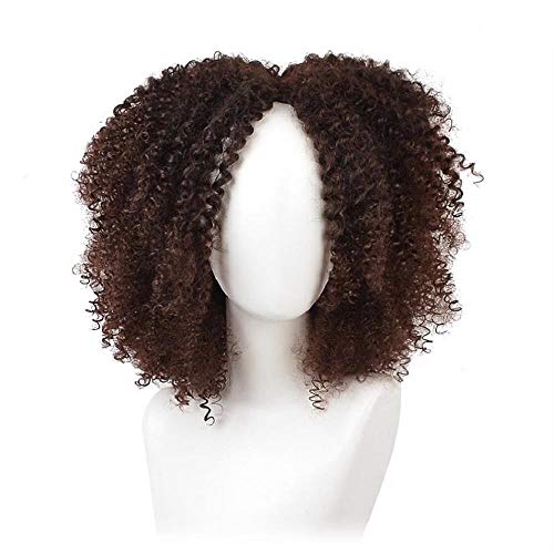 bruno afro parrucca ricci parrucche per donne lune breve sintesi afro americano naturale 14inch